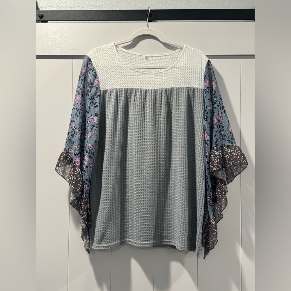 Floral Sleeve Women's Top